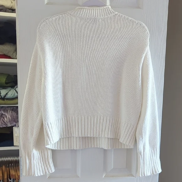 J. Crew Women's White Cotton Rollneck Sweater - Picture 5 of 7